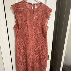 Only Lace Midi Dress - Coral